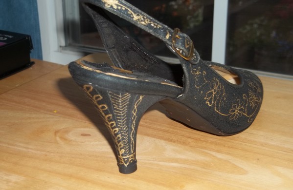 11-2 shoe black heel heel